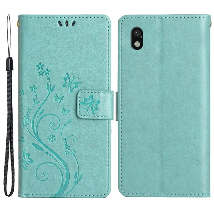 For Sony Xperia Ace III Leather Wallet Case Butterfly Floral Flip Phone Cover