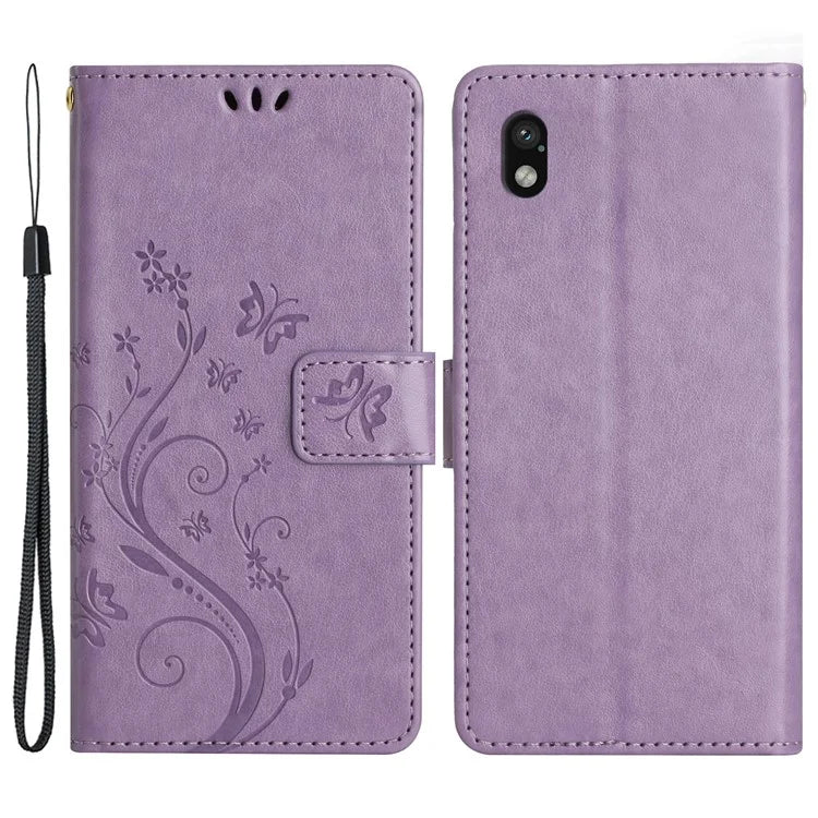 For Sony Xperia Ace III Leather Wallet Case Butterfly Floral Flip Phone Cover