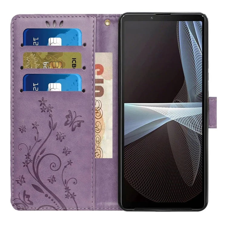 For Sony Xperia Ace III Leather Wallet Case Butterfly Floral Flip Phone Cover