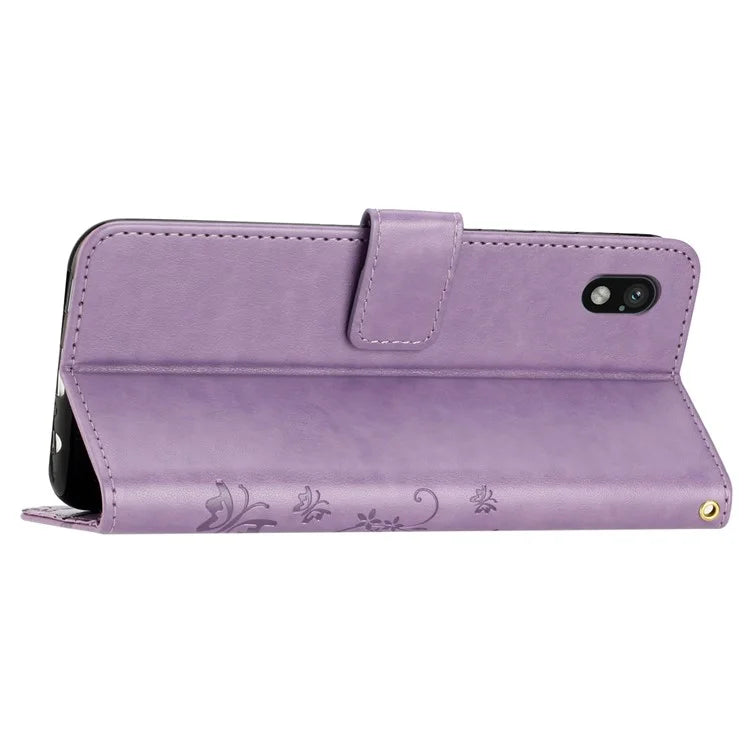 For Sony Xperia Ace III Leather Wallet Case Butterfly Floral Flip Phone Cover