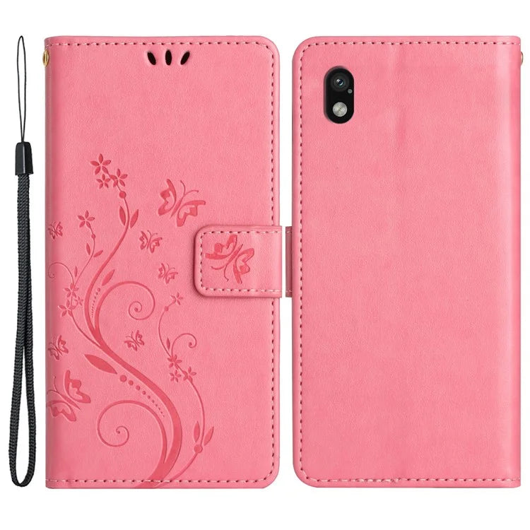 For Sony Xperia Ace III Leather Wallet Case Butterfly Floral Flip Phone Cover