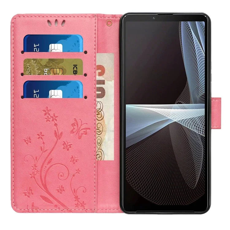 For Sony Xperia Ace III Leather Wallet Case Butterfly Floral Flip Phone Cover