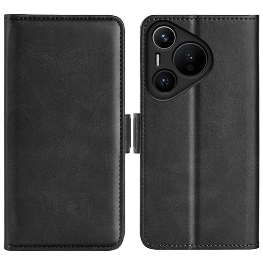 For Huawei Pura 70 Case Leather Folio Wallet Dual Magnetic Clasp Shock Absorbing Phone Cover