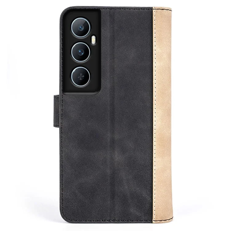 For Realme C65 4G Case Two-Color Splicing Leather Wallet Phone Cover