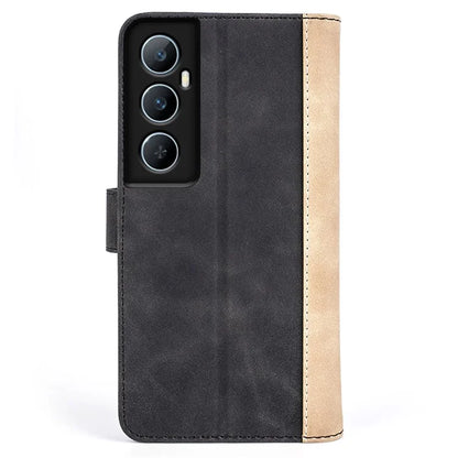 For Realme C65 4G Case Two-Color Splicing Leather Wallet Phone Cover