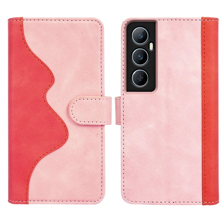 For Realme C65 4G Case Two-Color Splicing Leather Wallet Phone Cover