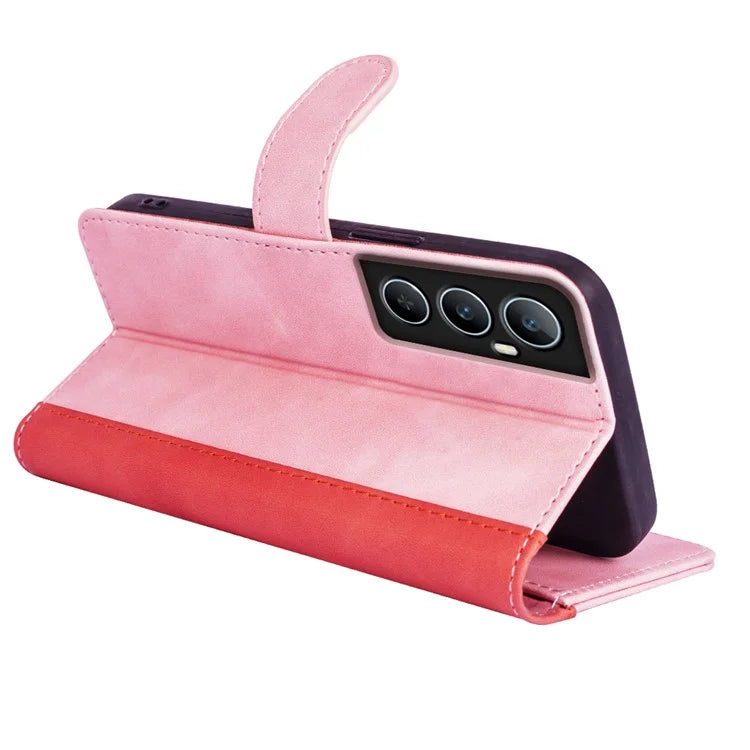 For Realme C65 4G Case Two-Color Splicing Leather Wallet Phone Cover