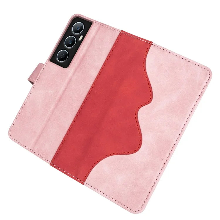 For Realme C65 4G Case Two-Color Splicing Leather Wallet Phone Cover