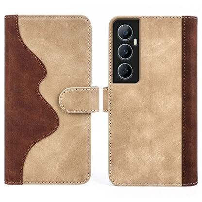 For Realme C65 4G Case Two-Color Splicing Leather Wallet Phone Cover