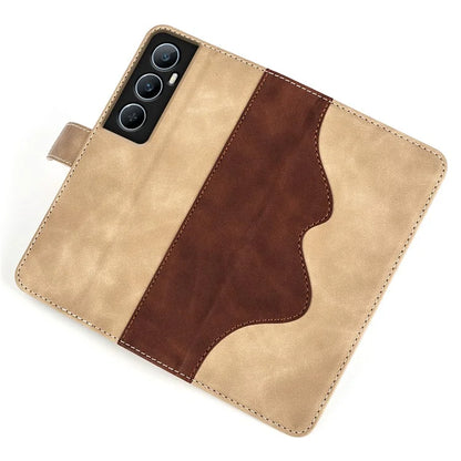 For Realme C65 4G Case Two-Color Splicing Leather Wallet Phone Cover