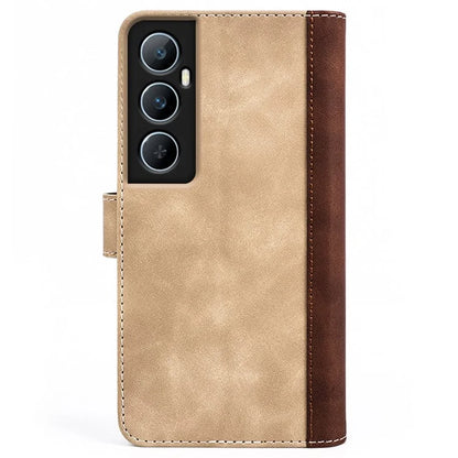 For Realme C65 4G Case Two-Color Splicing Leather Wallet Phone Cover
