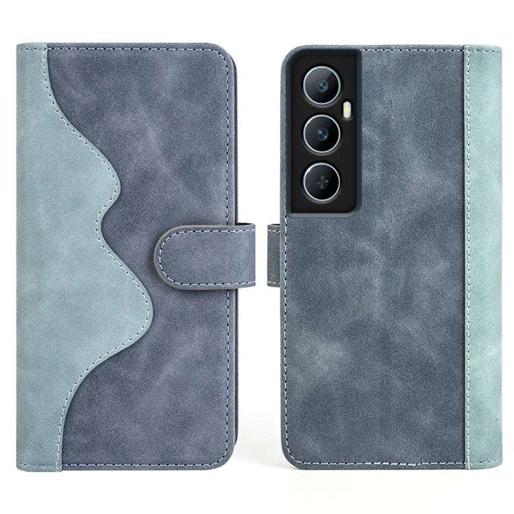 For Realme C65 4G Case Two-Color Splicing Leather Wallet Phone Cover
