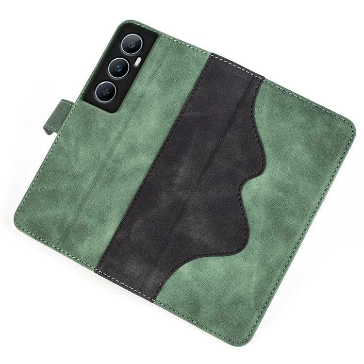 For Realme C65 4G Case Two-Color Splicing Leather Wallet Phone Cover