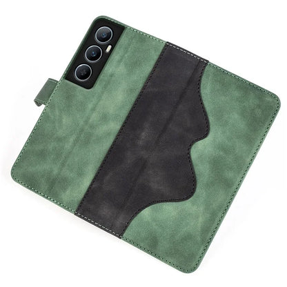 For Realme C65 4G Case Two-Color Splicing Leather Wallet Phone Cover