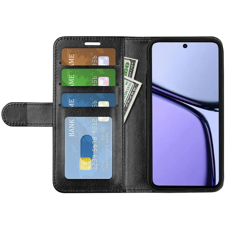 For Realme C65 4G Case Crazy Horse Texture Leather Folio Cover
