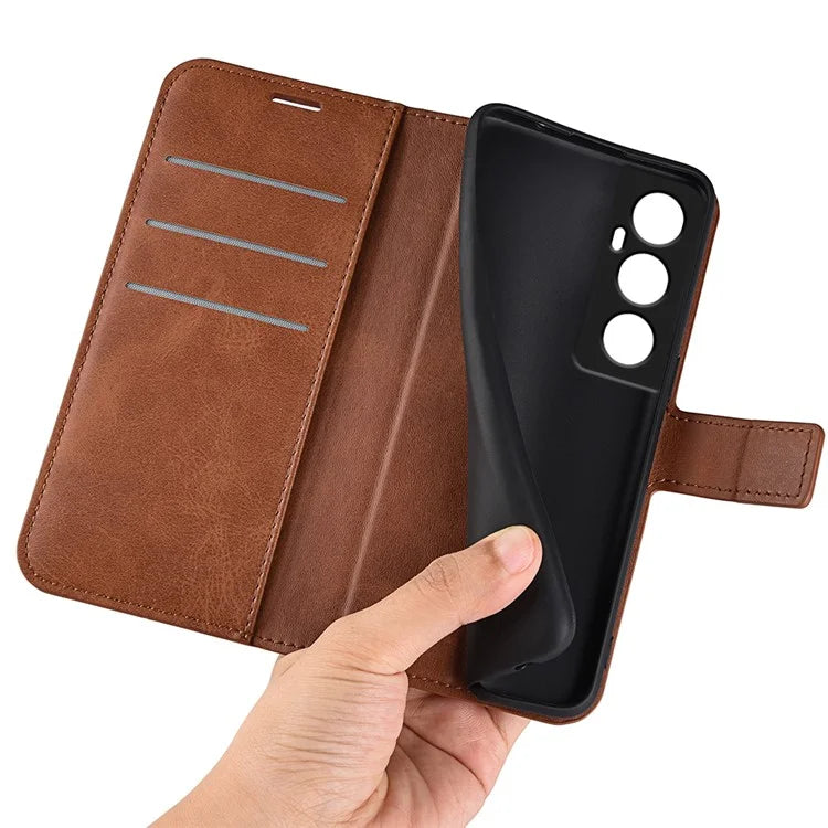 For Realme C65 4G Wallet Case Square Magnetic Clasp Leather Phone Cover