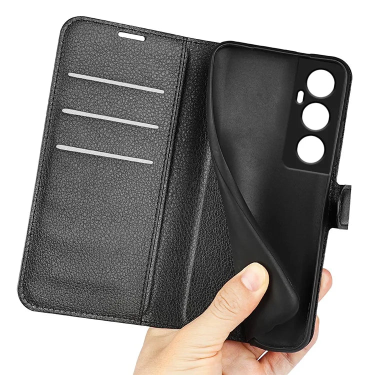 For Realme C65 4G Wallet Phone Case Litchi Texture Leather Flip Cover