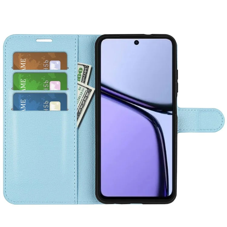 For Realme C65 4G Wallet Phone Case Litchi Texture Leather Flip Cover