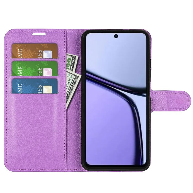 For Realme C65 4G Wallet Phone Case Litchi Texture Leather Flip Cover