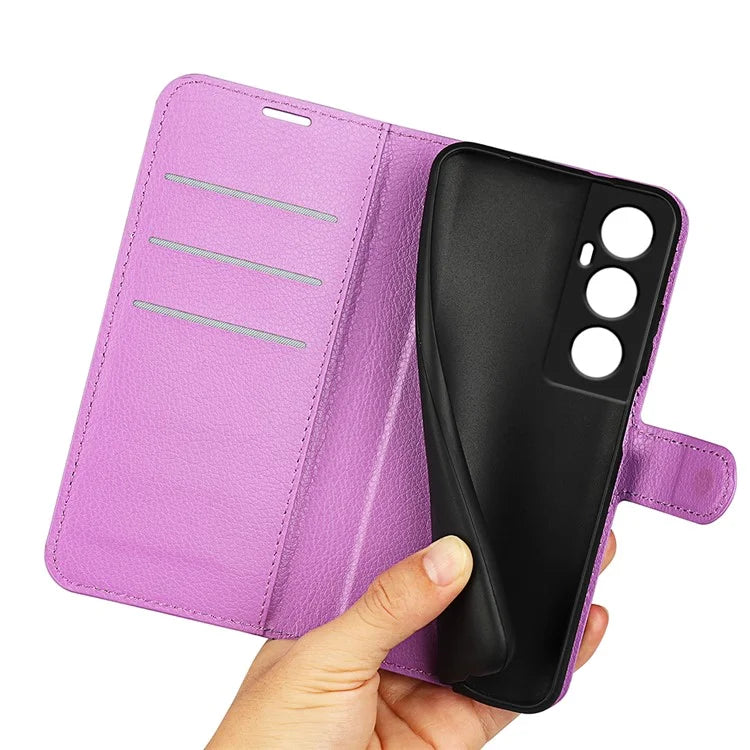 For Realme C65 4G Wallet Phone Case Litchi Texture Leather Flip Cover