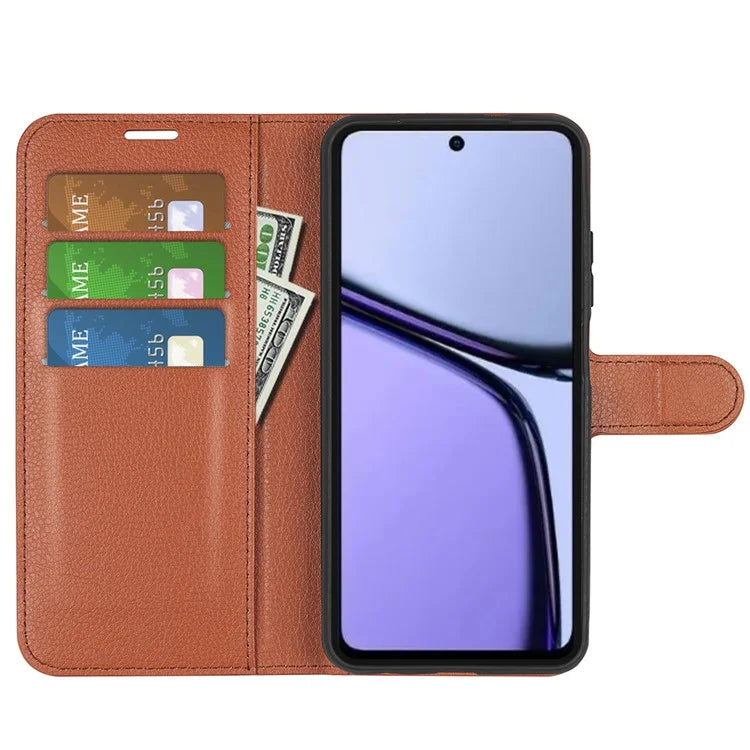 For Realme C65 4G Wallet Phone Case Litchi Texture Leather Flip Cover