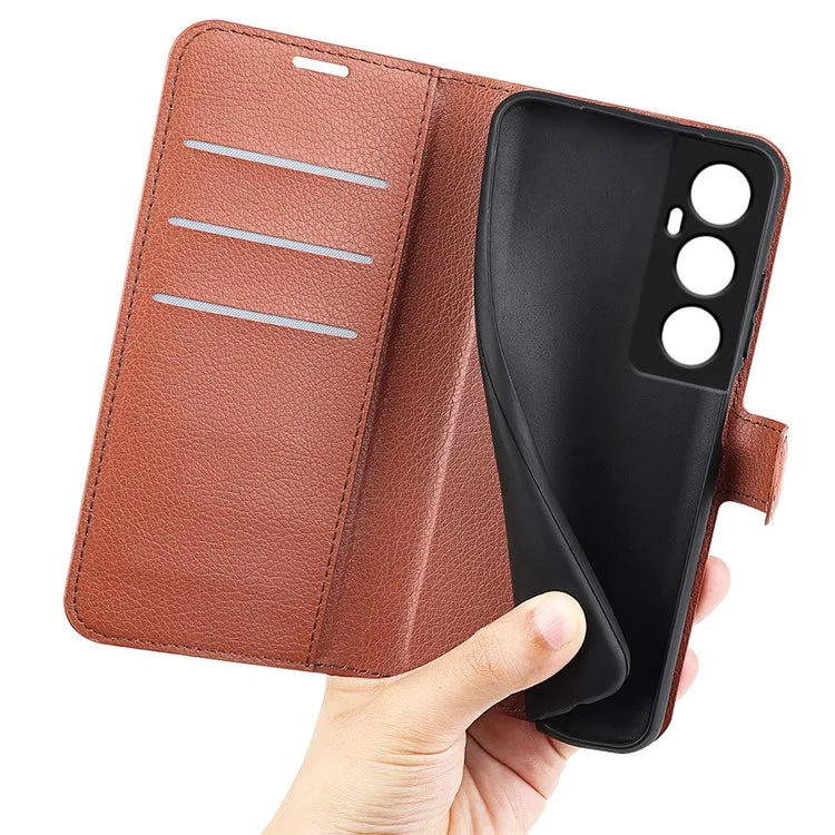 For Realme C65 4G Wallet Phone Case Litchi Texture Leather Flip Cover