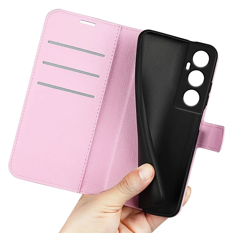 For Realme C65 4G Wallet Phone Case Litchi Texture Leather Flip Cover
