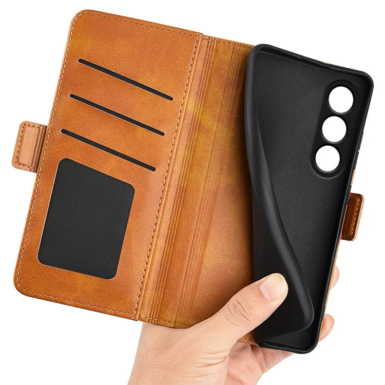 For OnePlus Ace 3V 5G Case Classic Calf Texture Flip Dual Magnetic Clasp Leather Phone Cover