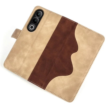 For OnePlus Ace 3V 5G Wallet Case Color Splicing Leather Stand Phone Cover