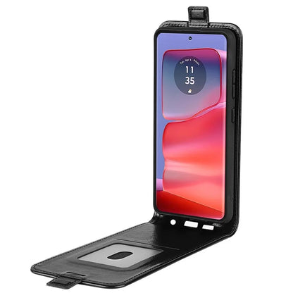 For Motorola Edge 50 Pro 5G Case Vertical Flip Down PU Leather Phone Cover