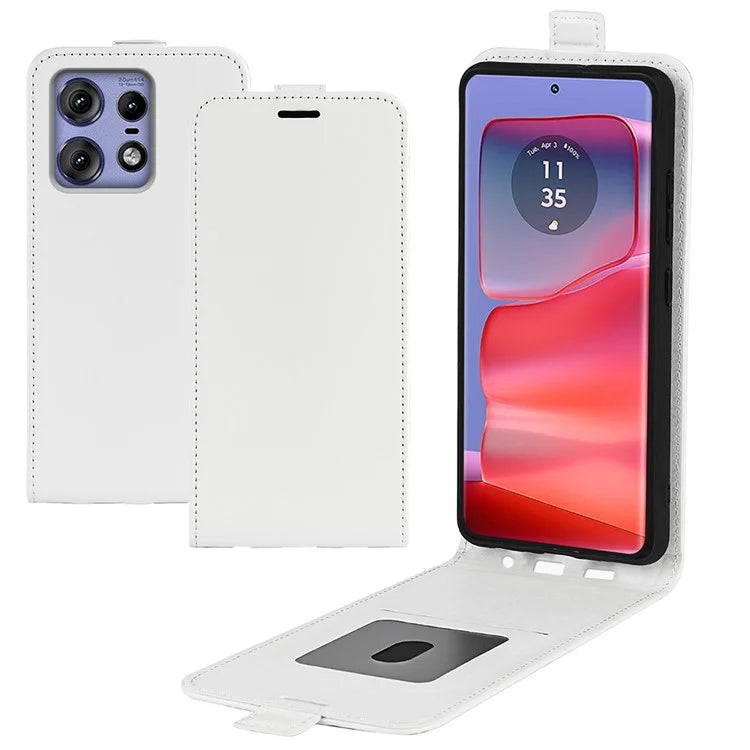 For Motorola Edge 50 Pro 5G Case Vertical Flip Down PU Leather Phone Cover
