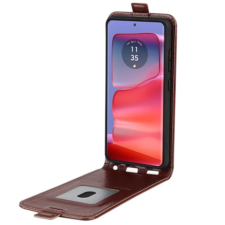 For Motorola Edge 50 Pro 5G Case Vertical Flip Down PU Leather Phone Cover
