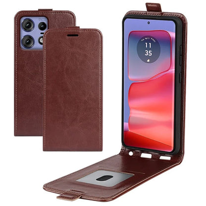 For Motorola Edge 50 Pro 5G Case Vertical Flip Down PU Leather Phone Cover