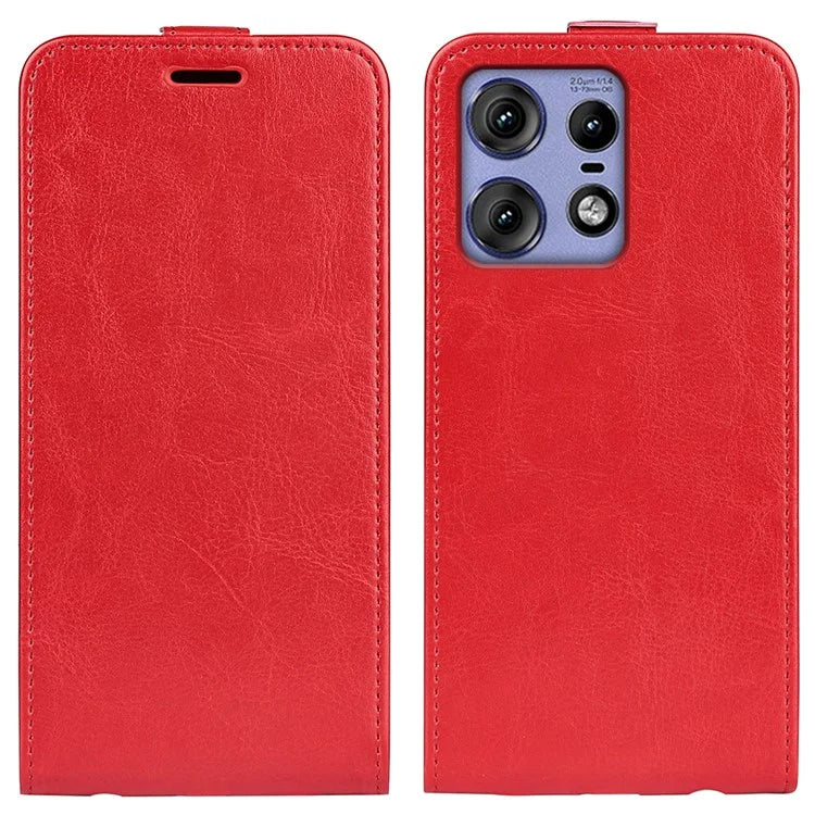 For Motorola Edge 50 Pro 5G Case Vertical Flip Down PU Leather Phone Cover