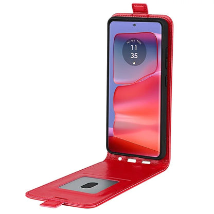 For Motorola Edge 50 Pro 5G Case Vertical Flip Down PU Leather Phone Cover