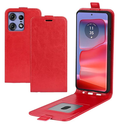 For Motorola Edge 50 Pro 5G Case Vertical Flip Down PU Leather Phone Cover