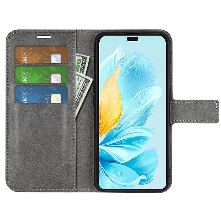 For Honor 200 Lite Case Wallet Card Slots Calf Texture Leather Phone Cover