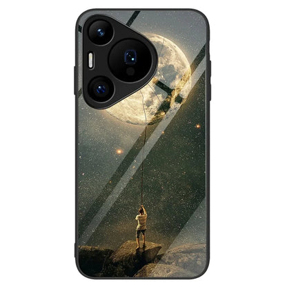 For Huawei Pura 70 Pro / Pura 70 Pro+ Case Pattern Design Tempered Glass Phone Cover