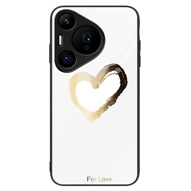 For Huawei Pura 70 Pro / Pura 70 Pro+ Case Pattern Design Tempered Glass Phone Cover