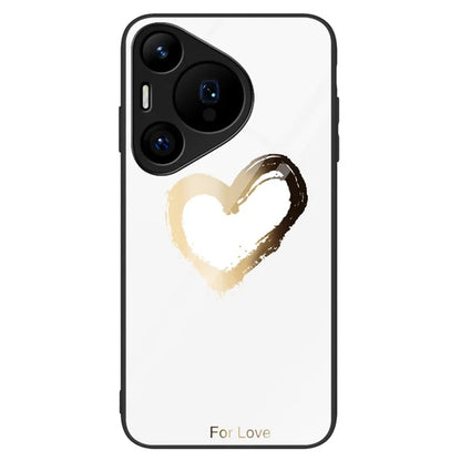For Huawei Pura 70 Pro / Pura 70 Pro+ Case Pattern Design Tempered Glass Phone Cover