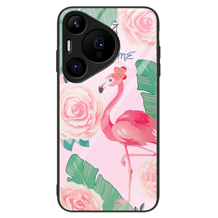 For Huawei Pura 70 Pro / Pura 70 Pro+ Case Pattern Design Tempered Glass Phone Cover