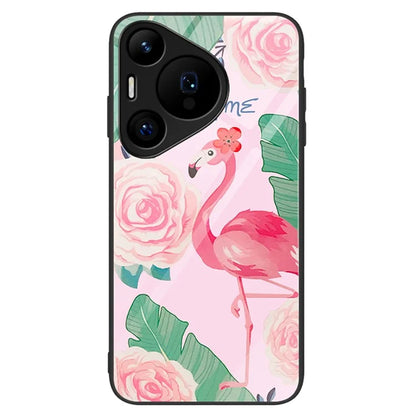 For Huawei Pura 70 Pro / Pura 70 Pro+ Case Pattern Design Tempered Glass Phone Cover