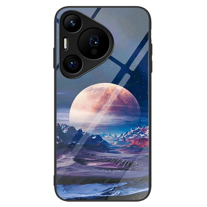 For Huawei Pura 70 Pro / Pura 70 Pro+ Case Pattern Design Tempered Glass Phone Cover