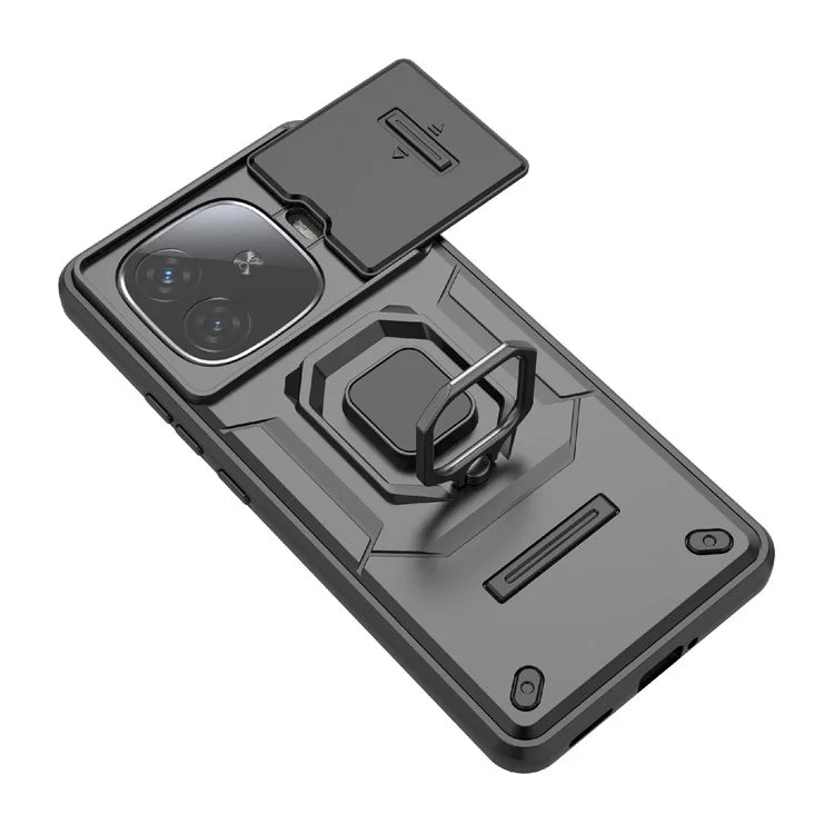 For vivo iQOO Z9 Turbo 5G Phone Cases Wholesale PC+TPU Kickstand Phone Cover with Lens Lid
