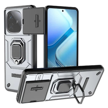 For vivo iQOO Z9 Turbo 5G Phone Cases Wholesale PC+TPU Kickstand Phone Cover with Lens Lid