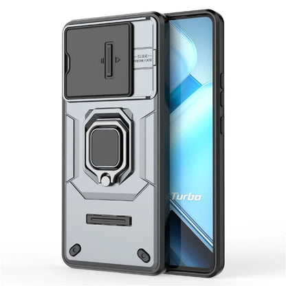 For vivo iQOO Z9 Turbo 5G Phone Cases Wholesale PC+TPU Kickstand Phone Cover with Lens Lid