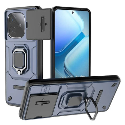 For vivo iQOO Z9 Turbo 5G Phone Cases Wholesale PC+TPU Kickstand Phone Cover with Lens Lid