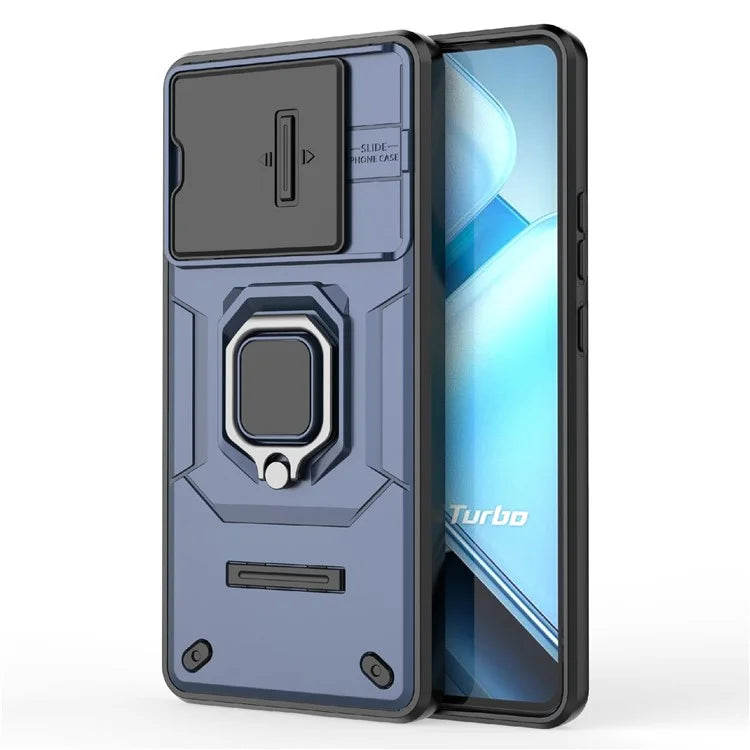 For vivo iQOO Z9 Turbo 5G Phone Cases Wholesale PC+TPU Kickstand Phone Cover with Lens Lid