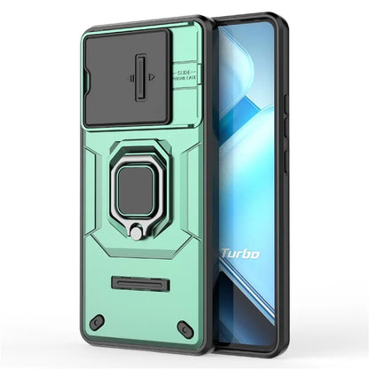 For vivo iQOO Z9 Turbo 5G Phone Cases Wholesale PC+TPU Kickstand Phone Cover with Lens Lid