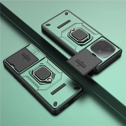 For vivo iQOO Z9 Turbo 5G Phone Cases Wholesale PC+TPU Kickstand Phone Cover with Lens Lid
